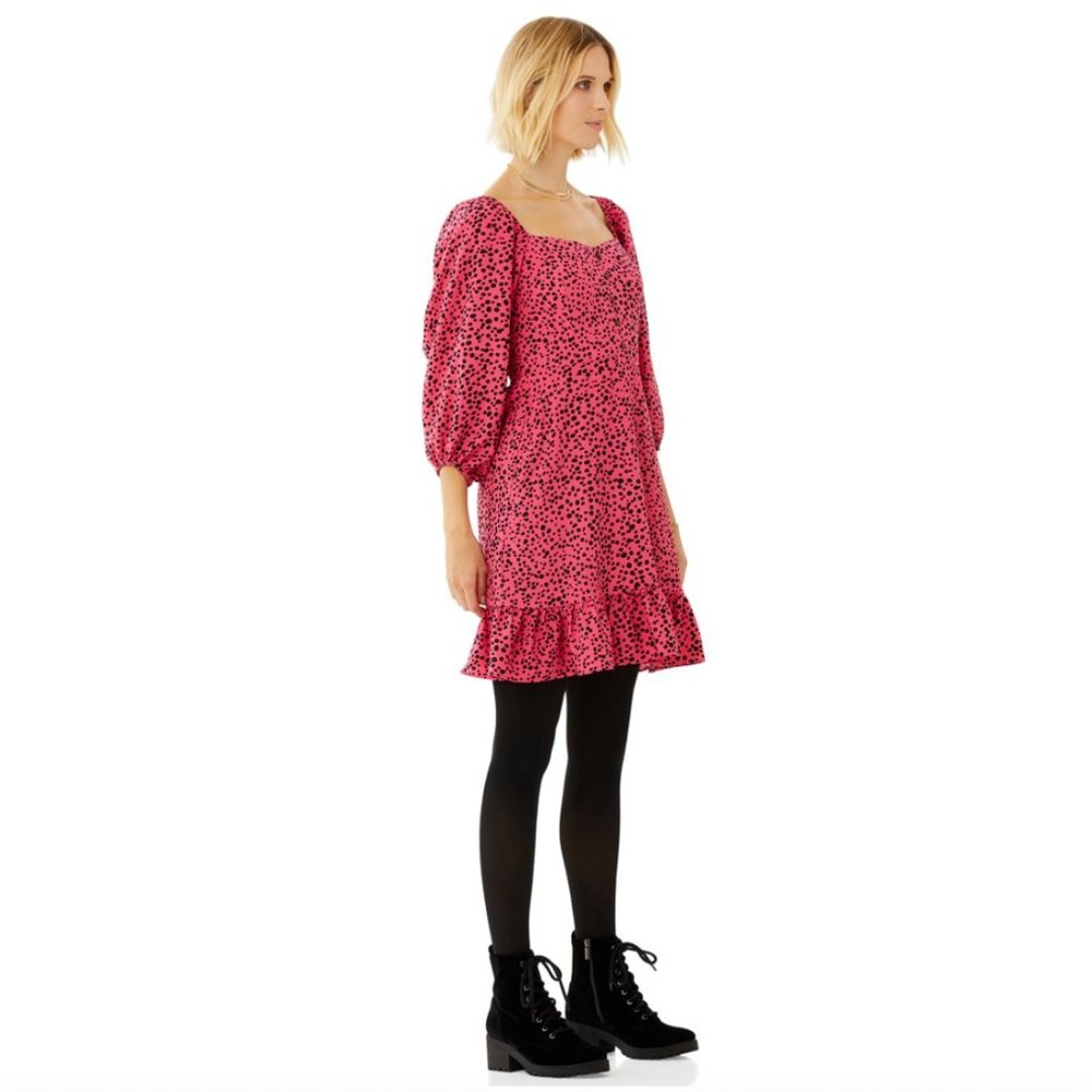 Puffy sleeve dress Sweetheart neck Ruffle Dress